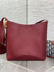 DIOR 26S MEDAILLON BUCKET BAG 26 IN DARK RED CALFSKIN