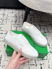 BOTTEGA VENETA 26S SNEAKERS IN WHITE WOVEN LAMBSKIN