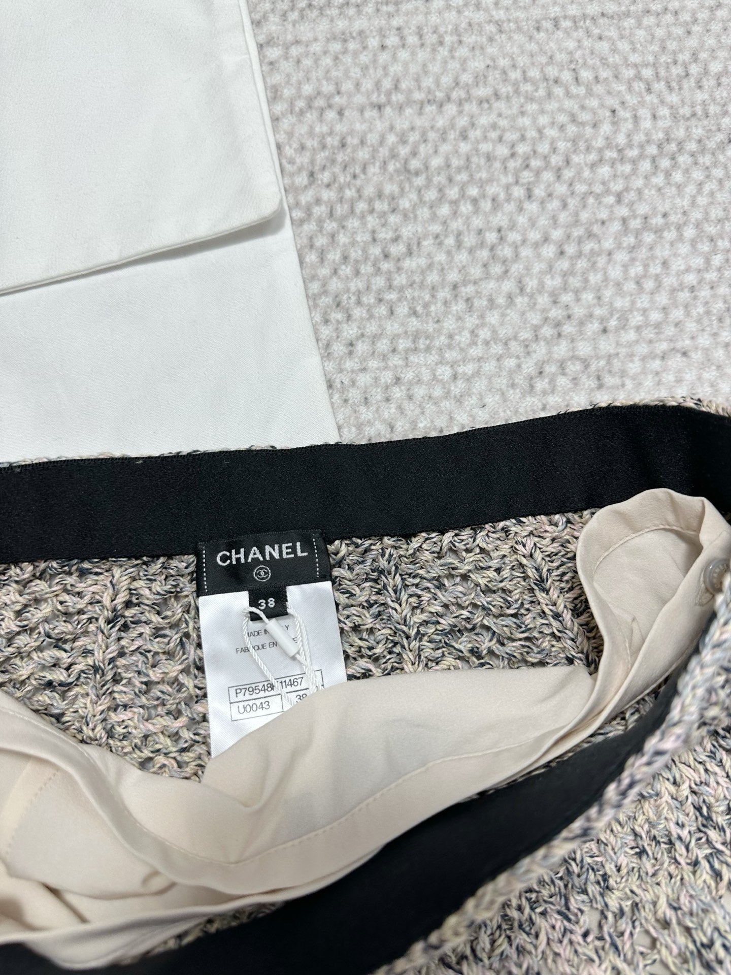 CC 25 Hollow Knitted Skirt Gray Cotton