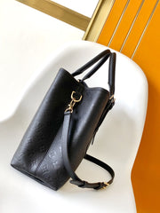 LV 25S BABYLONE TOTE GM BAG 37 IN BLACK CALFSKIN GOLD HARDWARE