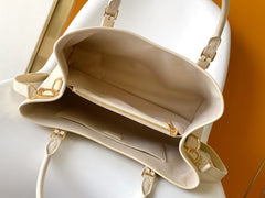 LV 25S BABYLONE TOTE GM BAG 37 IN CREAM CALFSKIN GOLD HARDWARE