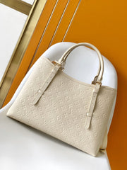 LV 25S BABYLONE TOTE GM BAG 37 IN CREAM CALFSKIN GOLD HARDWARE