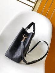 LV 25S BABYLONE TOTE BAG 32 IN BLACK CALFSKIN GOLD HARDWARE