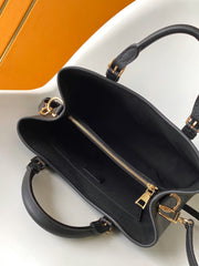 LV 25S BABYLONE TOTE BAG 32 IN BLACK CALFSKIN GOLD HARDWARE