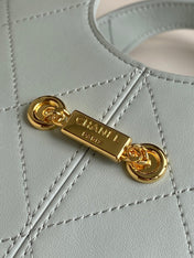 CHANEL 26S QUILTED HOBO BAG 27 IN PALE BLUE CALFSKIN GOLD HARDWARE