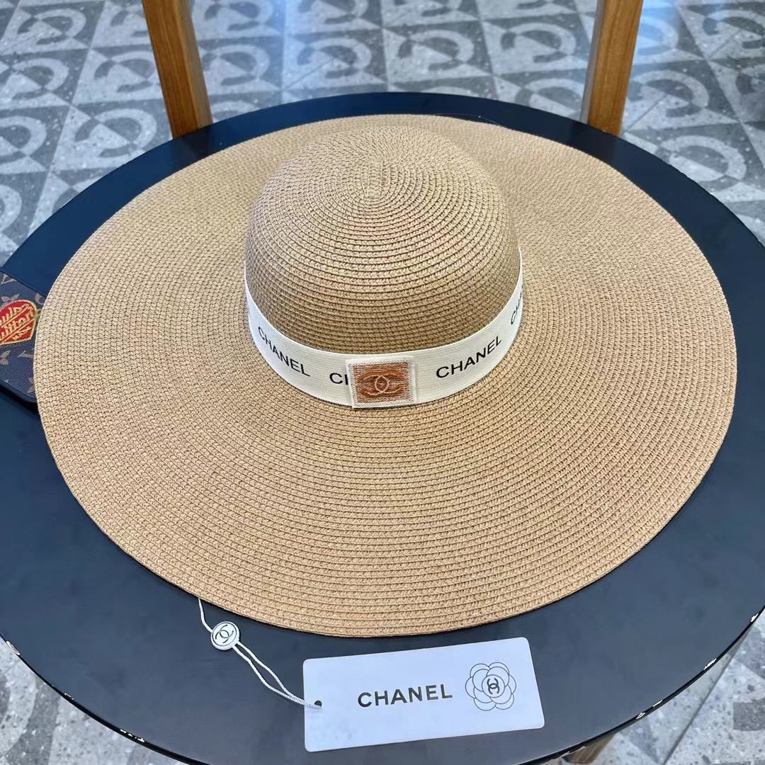 WIDE BRIM STRAW HAT BROWN 672708