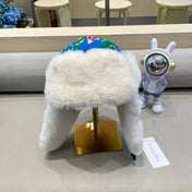 TRAPPER HAT IN COLORFUL VELVET AND RABBIT FUR 416388
