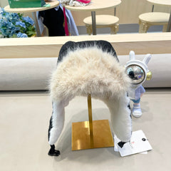 AVATOR HAT IN BLACK CORDUROY AND FLEECE-LINED 434984