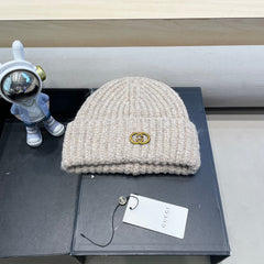 BEANIE HAT IN ECRU BEIGE WOOL 428125