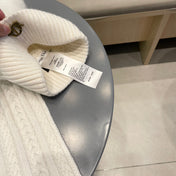 SET CLASSIC SCARF AND HAT IN RICE WHITE CASHMERE AND RABBIT WOOL 433235