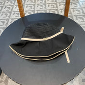 STRIPED BUCKET HAT IN BLACK COTTON 434998