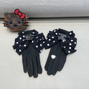 GLOVES IN BLACK MIX WHITE WOOL 454573