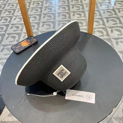 STRAW CLOCHE HAT BLACK 672756