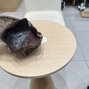 MM DISTRESSED FABRIC BASEBALL CAP IN BROWN WITH EMBROIDERED LOGO