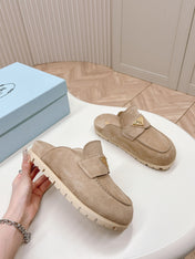 PRA SABOTS MULES LIGHT BROWN SUEDE