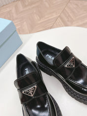 PRA BRUSHED MONOLITH LOAFERS GLOSSY BLACK CALFSKIN