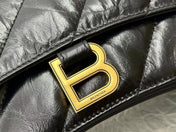CRUSH SMALL CHAIN BAG 25 IN BLACK QUILTED CRUSHED CALFSKIN GOLD HARDWARE