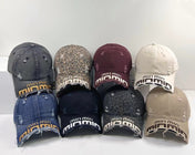 MM DISTRESSED EMBROIDERED BASEBALL CAP DENIM