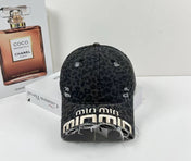 MM DISTRESSED EMBROIDERED BASEBALL CAP DENIM