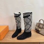 HM 26S JUMPING BOOTS IN BLACK SUEDE AND RHINESTONE FABRIC