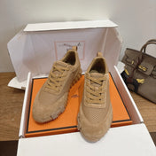 HM 26S BOUNCE SNEAKERS IN WARM BEIGE SUEDE AND FABRIC