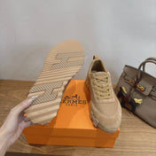 HM 26S BOUNCE SNEAKERS IN WARM BEIGE SUEDE AND FABRIC