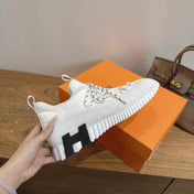 HM 26S BICOASTAL SNEAKERS IN WHITE SUEDE AND FABRIC