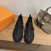 HM 26S BICOASTAL SNEAKERS IN BLACK SUEDE AND FABRIC