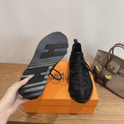 HM 26S BICOASTAL SNEAKERS IN BLACK SUEDE AND FABRIC