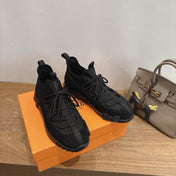HM 26S BICOASTAL SNEAKERS IN BLACK SUEDE AND FABRIC