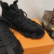 HM 26S BICOASTAL SNEAKERS IN BLACK SUEDE AND FABRIC