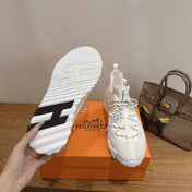 HM 26S BICOASTAL SNEAKERS IN WHITE SUEDE AND FABRIC