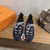 HM 26S BICOASTAL SNEAKERS IN NAVY BLUE SUEDE AND FABRIC