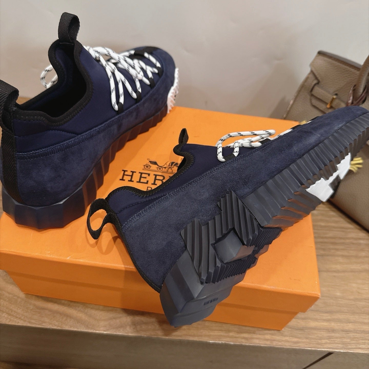 HM 26S BICOASTAL SNEAKERS IN NAVY BLUE SUEDE AND FABRIC