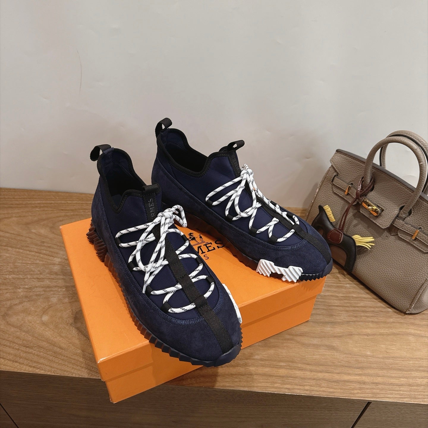 HM 26S BICOASTAL SNEAKERS IN NAVY BLUE SUEDE AND FABRIC