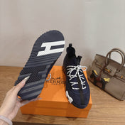 HM 26S BICOASTAL SNEAKERS IN NAVY BLUE SUEDE AND FABRIC