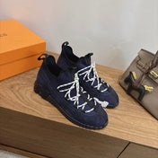 HM 26S BICOASTAL SNEAKERS IN NAVY BLUE SUEDE AND FABRIC