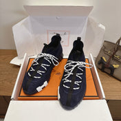 HM 26S BICOASTAL SNEAKERS IN NAVY BLUE SUEDE AND FABRIC