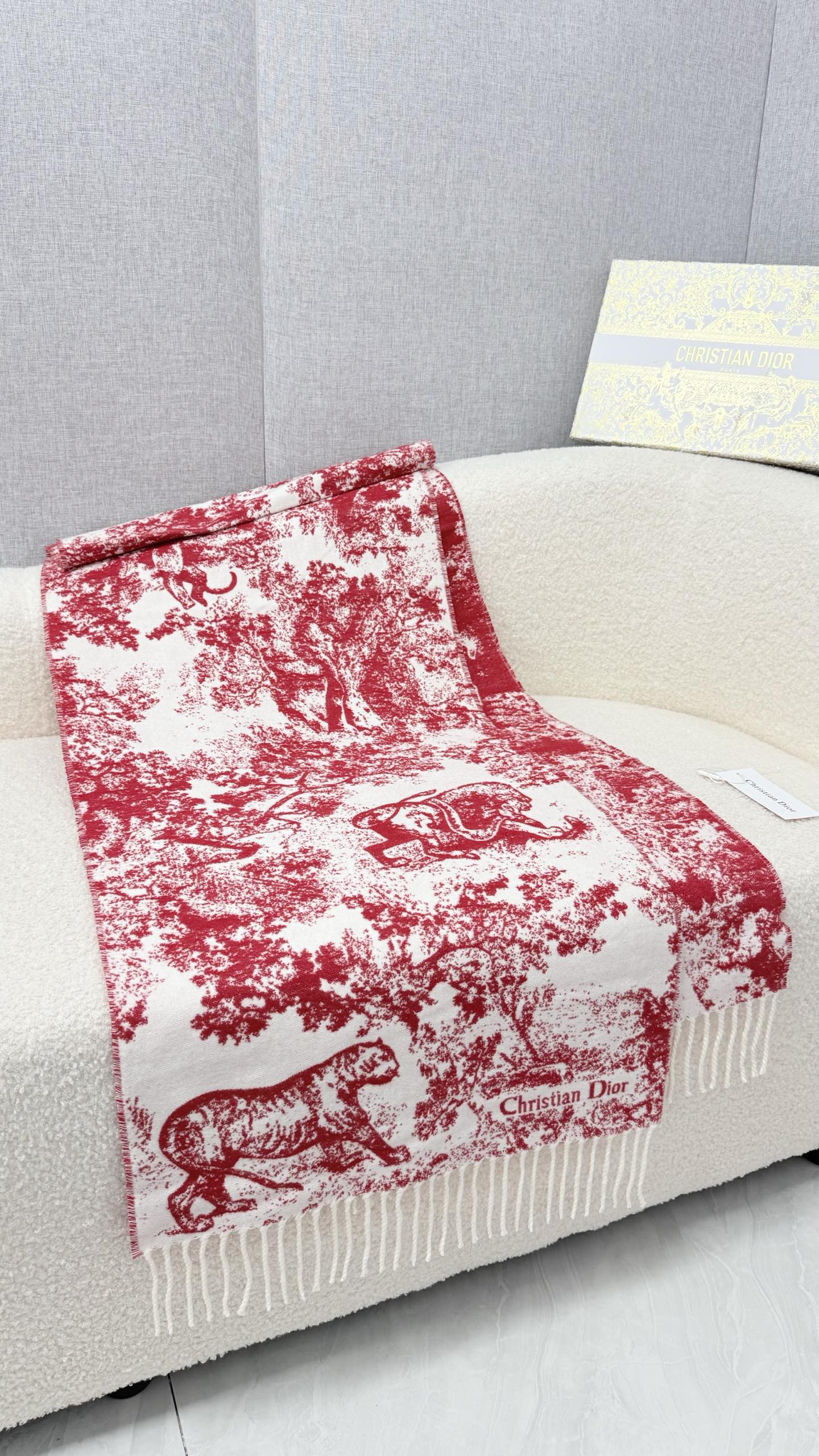 DIOR 26S SCARF 190 IN CASHMERE AND WOOL 435565