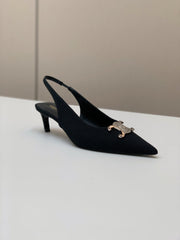 ALMA TRIOMPHE SLINGBACK IN BLACK SUEDE