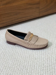 LUCO LOAFER WITH FRINGES IN KHAKI BROWN LAMBSKIN