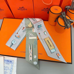 HERMES 25S SCARF TWILLY 86 IN SILK 987334