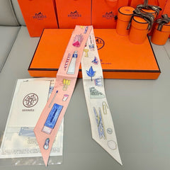HERMES 25S SCARF TWILLY 86 IN SILK 987337