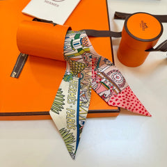 HERMES 25S NECKERCHIEF 86 IN SILK 989360