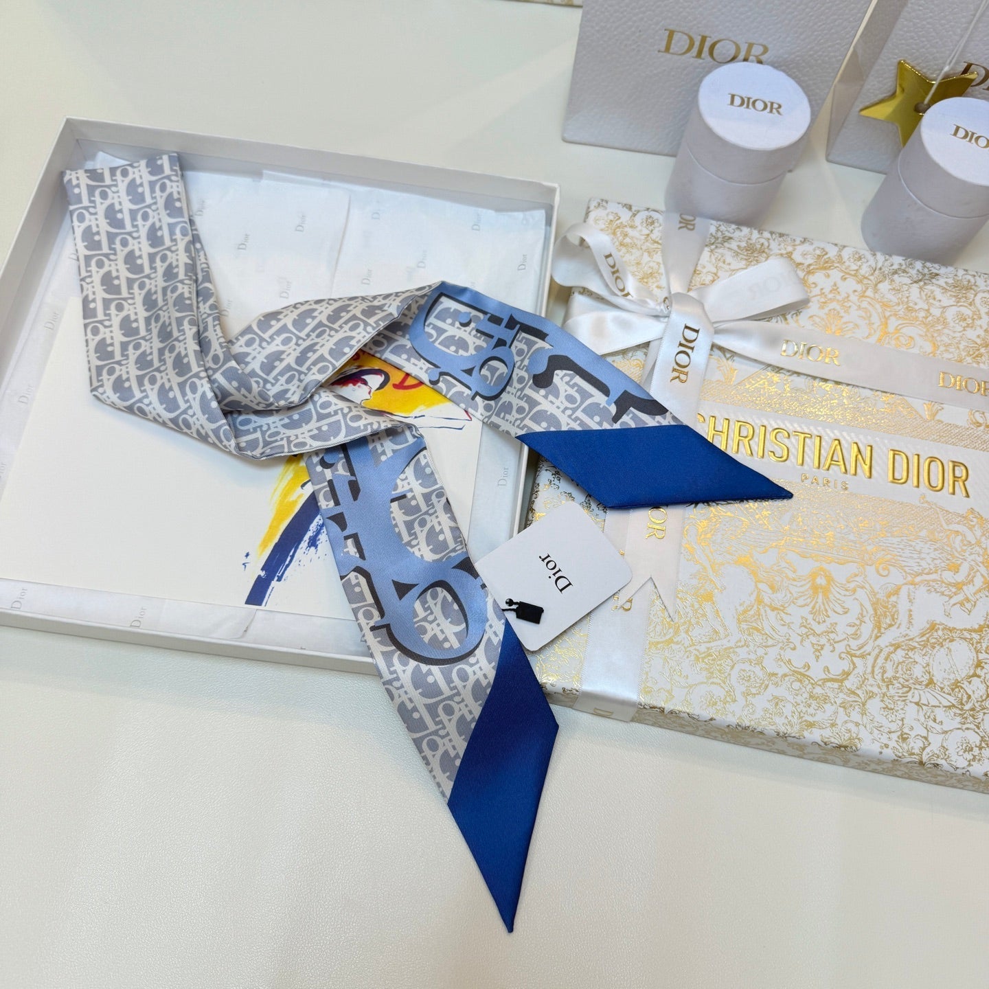 DIOR 26S SCARF 100CM IN SILK 289044