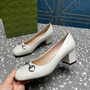HIGH PUMP 55MM IN WHITE SHEEPSKIN