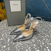 HIGH HEELS 10 CM IN SILVER SNAKE PATTERNED CALFSKIN