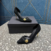 BALMAIN 26S HIGH-HEEL SHOES 95 MM IN BLACK SUEDE