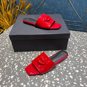 BALMAIN 26S SLIPPERS IN RED GLOSSY CALFSKIN