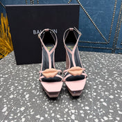 BALMAIN 26S HIGH-HEELED SANDALS 105 MM IN LIGHT PINK CALFSKIN STYLE 7